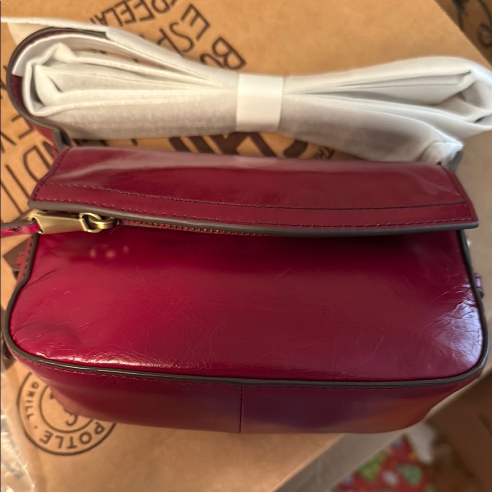 Red Crossbody Bag with Glossy Finish